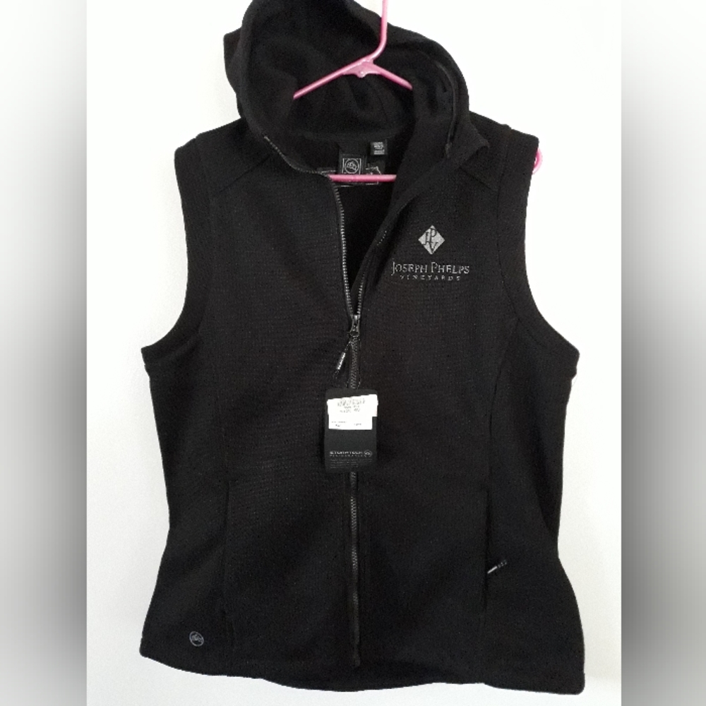 Womens Stormtech vest with hood XL black